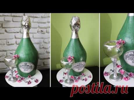 Кремовый торт - Бутылка Шампанского