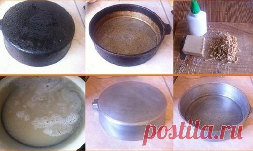 Как очистить сковородки от толстого слоя нагара в домашних условиях