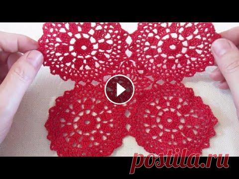 ПРОСТОЙ КРАСИВЫЙ МОТИВ ДЛЯ КОФТОЧКИ ИЛИ ПЛАТЬЯ КРЮЧКОМ Мастер класс по вязанию и соединению круглых и квадратных мотивов для летней кофточки или платья крючком. Диаметр круглого мотива 9 см из ниток "...