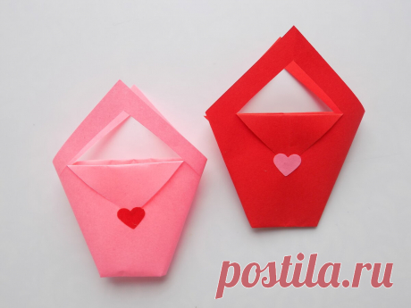 Как сделать маленькую сумочку из бумаги для детских игр | Поделки с детьми | Яндекс Дзен