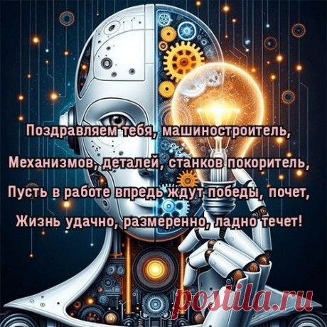 Ценит пусть руководитель,
И будет достойным оклад.
Тебе мы, машиностроитель,
Желаем судьбы без преград!