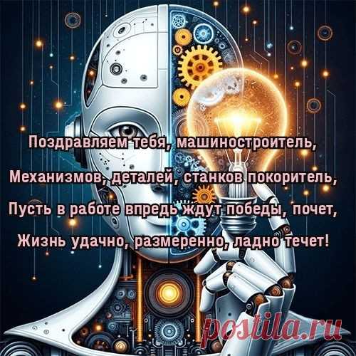 Ценит пусть руководитель,
И будет достойным оклад.
Тебе мы, машиностроитель,
Желаем судьбы без преград!