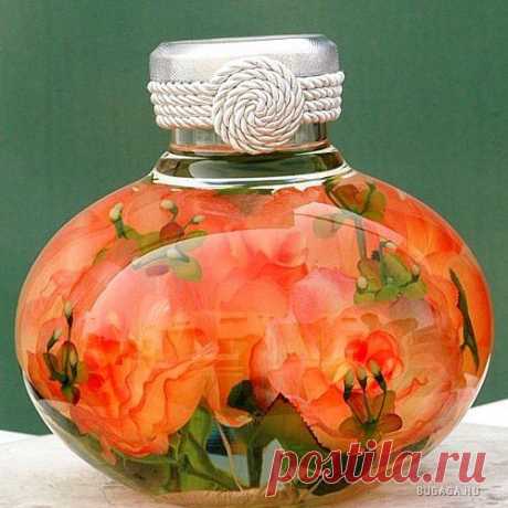 Цветочные декоративные бутылочки