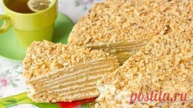 Торт «Наполеон особенный» с очень вкусным кремом!