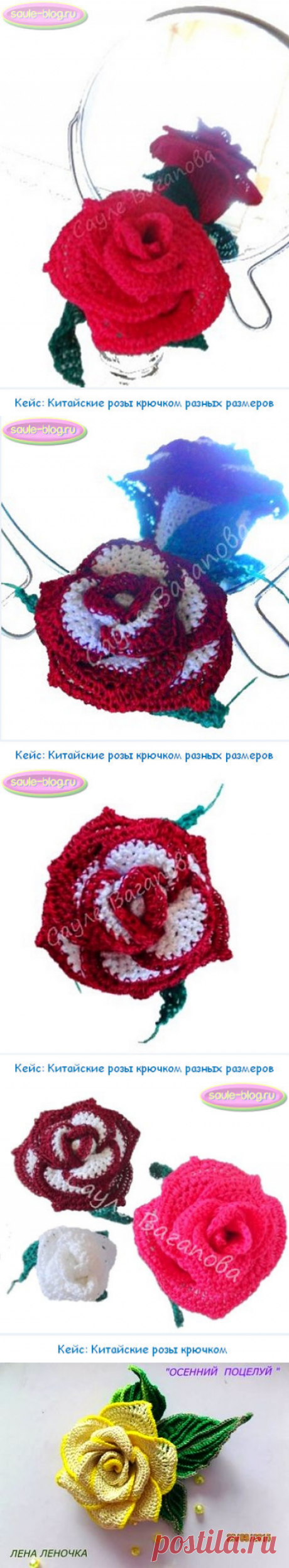 Кейс: Китайские розы крючком - большие и маленькие