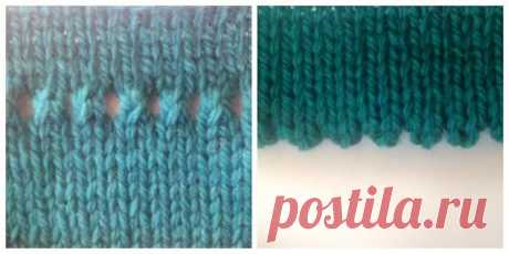 Оформление края вязанного спицами изделия (планка-подгиб) | Своими руками