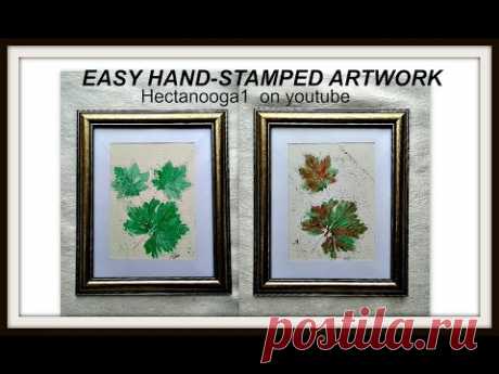 Easy Artwork: using leaves as stamps, no artistic abilities required,