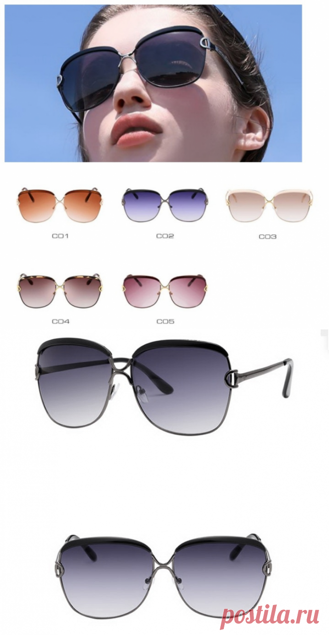 Солнцезащитные очки-бабочки с цветными бровями и буквой D на дужках (в наличии черные и винные) - Солнцезащитные очки и аксессуары / СЮРПРАЙЗ