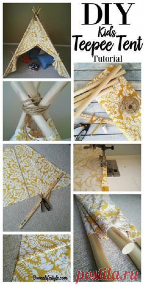 DIY Kids Teepee Tent Tutorial Pinterest #diy_kids_teepee