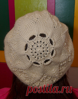 Hemlock Flower Tam pattern by Robyn Wade 
This is a modified version of the Hemlock Doily Design made into a hat instead of a blanket or a doily.

