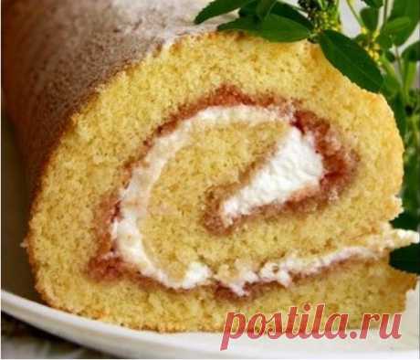 Рецепт очень удачного бисквита. Никакая пропитка не нужна – вкусно, мягко Пышный, мягкий, легко сворачивается (как в теплом, так и в холодном виде), не ломается, не сухой, вкусный…