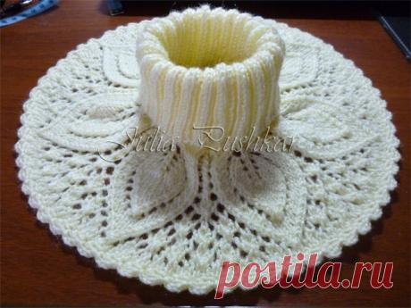 Как связать манишку для девочки спицами? Схемы?