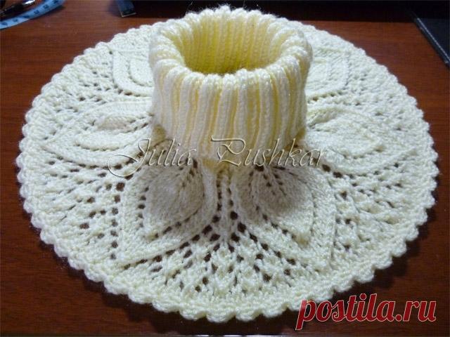 Как связать манишку для девочки спицами? Схемы?