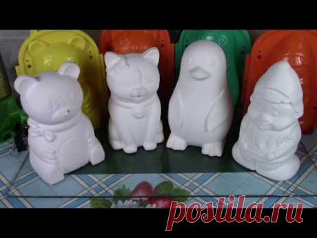 Гипсовые фигурки  Работа с пластиковыми формами  ХоббиМаркет - YouTube