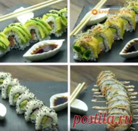 (1) Appetitno.TV - 4 вида суши!!! Подпишитесь на нас - Appetitno.TV...