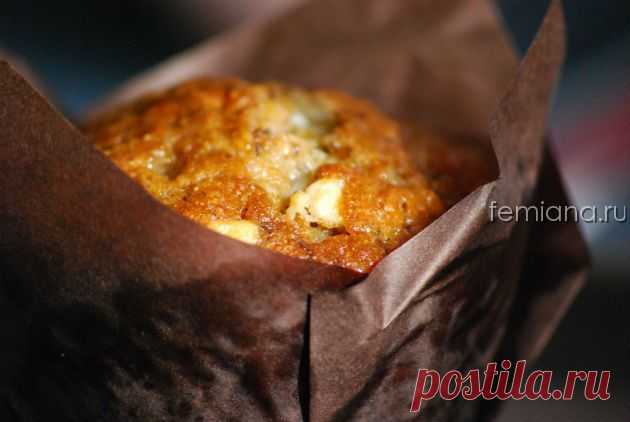 Банановые маффины с белым шоколадом на растительном масле (легкие и полезные)