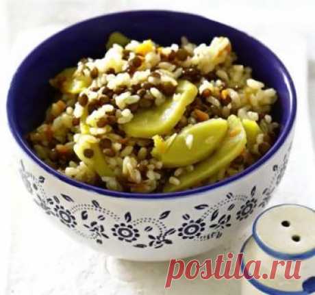 плов с чечевицей и рисом