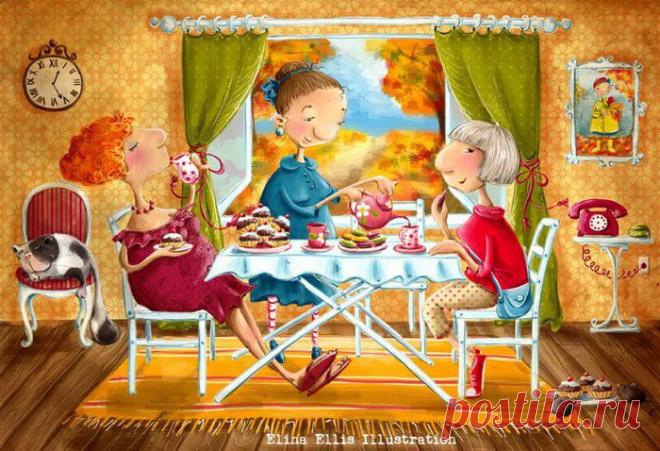 Добрые, милые, смешные. Художник – иллюстратор Elina Ellis. | Наслаждение творчеством