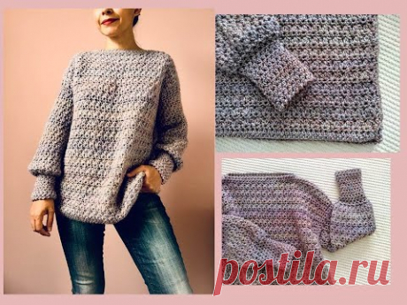 Suéter, jersey a crochet para mujer ¡Fácil y paso a paso!