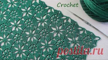 УЗОР без отрыва нити!!! ВЯЗАНИЕ КРЮЧКОМ квадратные мотивы SUPER EASY Beautiful Pattern Crochet
