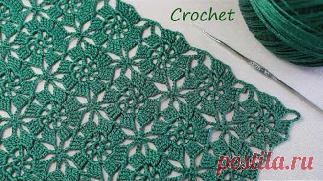 УЗОР без отрыва нити!!! ВЯЗАНИЕ КРЮЧКОМ квадратные мотивы SUPER EASY Beautiful Pattern Crochet