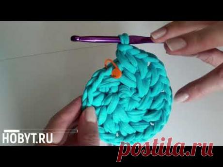 Вязание из трикотажной пряжи. Узор "Вихрь", урок от интернет-магазина Hobyt #идеидлярукоделия