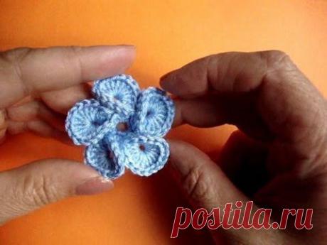 Вязаные цветы Урок 31 Crochet flower pattern - YouTube