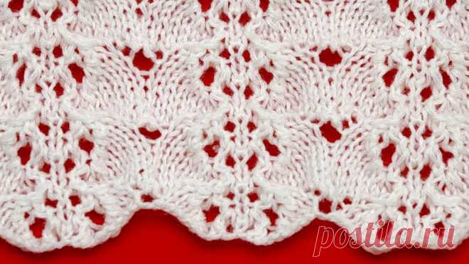 Красивый ажурный узор спицами, схема с подробным описанием. ВИДЕО №37 - Мир интересов
