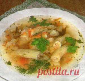 Суп с фаршированными макаронами | vkusnyymir