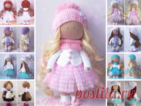 Fabric doll Tilda doll Handmade doll Textile by AnnKirillartPlace
