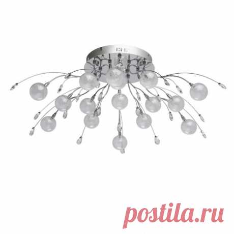 360014116 Люстра потолочная с шариками и листьями с пультом управления хром G4 3000K MW-Light Амелия 360014116, цена 25640 руб.