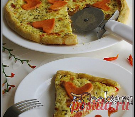 Пицца &quot;Amore&quot; с яйцом, креветками и томатом рецепт с фото