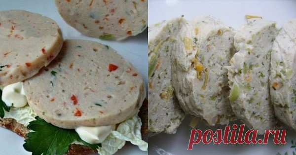 Вареная колбаса в кружке