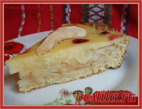 Заливной пирог с яблоками