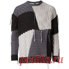 Mihara Yasuhiro patchwork sweater Le Gray ❤ liked on Polyvore featuring tops, sweaters, grey top, grey sweater, gray sweater, patchwork sweater and gray top
