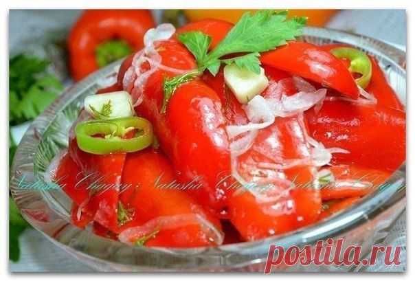 Перец, маринованный половинками, за 15 минут!