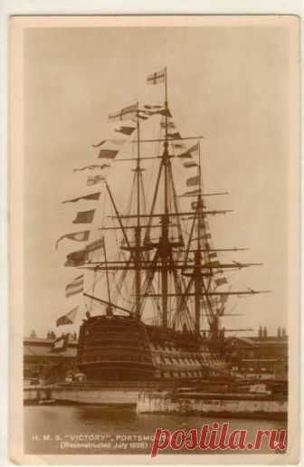 HMS Victory is a 104-gun first-rate ship of the line of the Royal Navy, laid down in 1759 and launched in 1765. She is most famous as Lord Nelson's flagship at the Battle of Trafalgar in 1805.