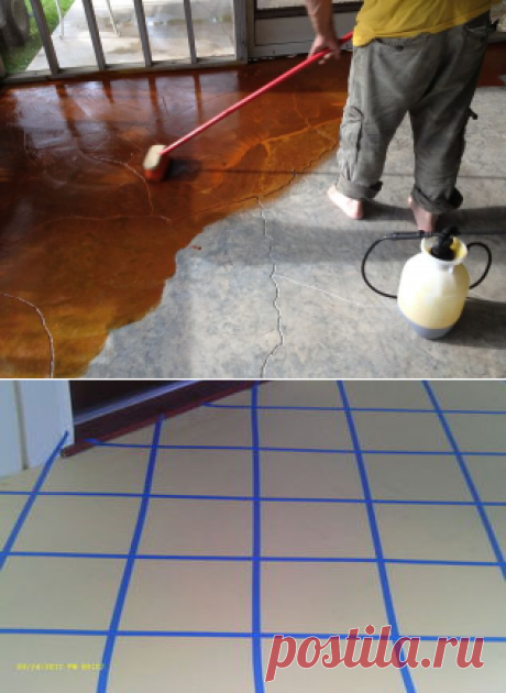 stained concrete screen porch | Hometalk