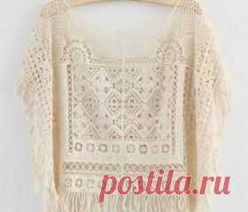Cute Japanese Style Crochet Lace Shirt Tops on Luulla