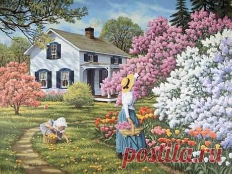 Весенняя деревенька John Sloane.
