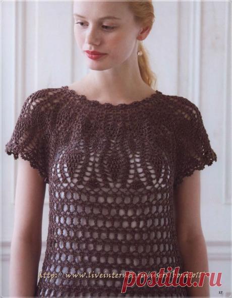 Туника с кокеткой узором &quot;ананас&quot;