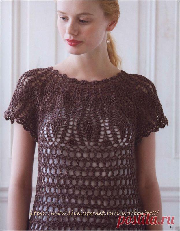 Туника с кокеткой узором "ананас"