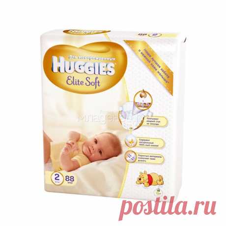 Подгузники Huggies Elite Soft Mega Pack 4-7 кг (88 шт) Размер 2