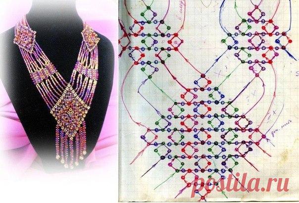 Шикарный бисерный гердан! 
#колье@magiya_bisera