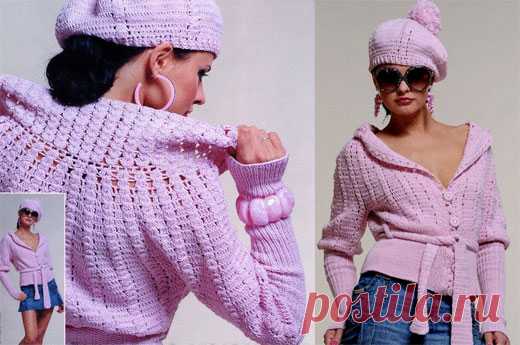 Берет и жакет крючком. Схема