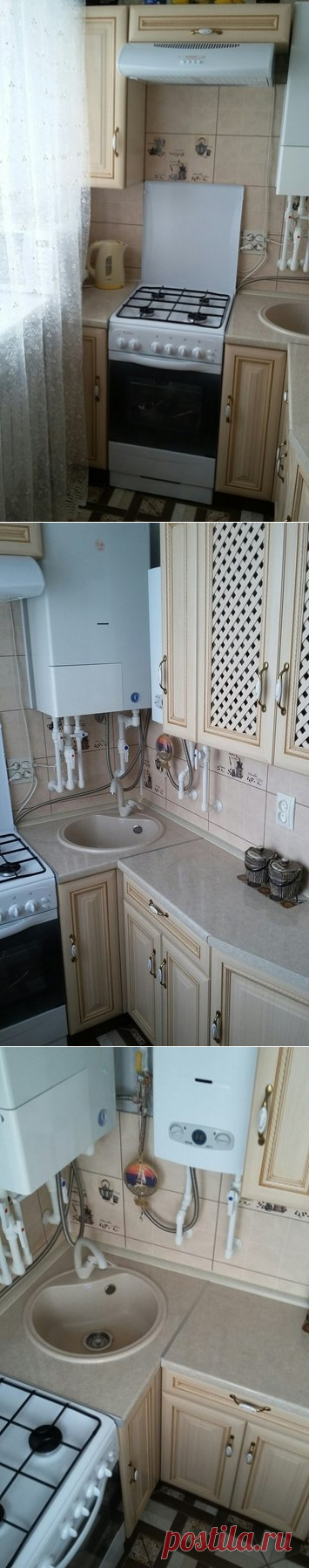 По-настоящему маленькая кухня в хрущевке! 3,8 кв.м. с двумя газовыми колонками | Какую кухню купить? | Яндекс Дзен
