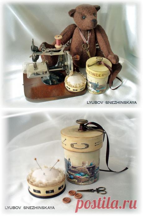 Швейный набор &quot;Singer&quot; от Любови Снежинской. Декупаж и художественная роспись. Мастер-класс