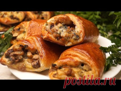 Кулечки с грибами. Это безумно вкусная и простая выпечка на скорую руку. Кулечки получаются вкусные, мягкие и съедаются в один присест. ПОДПИСЫВАЙТЕСЬ НА КАН...
