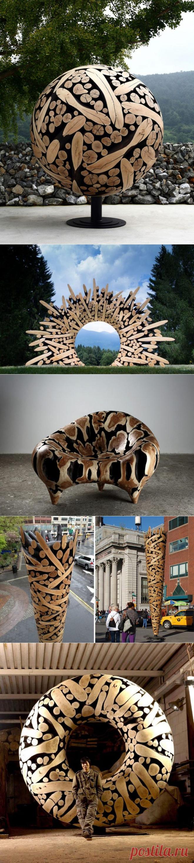 Художник создаёт потрясающие скульптуры и мебель из деревянных отходов / Я - суперпупер