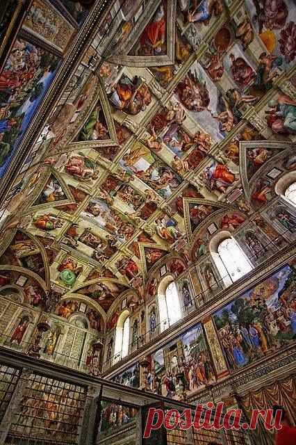 Interior of the Sistine Chapel. Rome, Italy  |  Pinterest